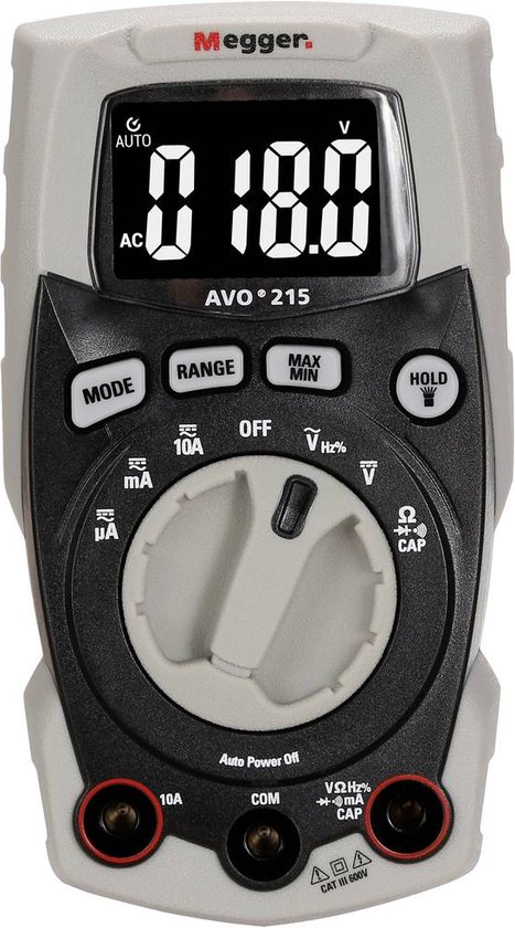 Megger AVO215 Multimeter Digitaal CAT III 600 V Weergave (counts): 4000