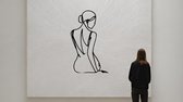 Vrouw14 - Silhouette - Metaalkunst - Goud - 60 cm- Line Art Decoratie - Muur Decoratie- Cadeau voor Vrouw- Inclusief ophangsysteem