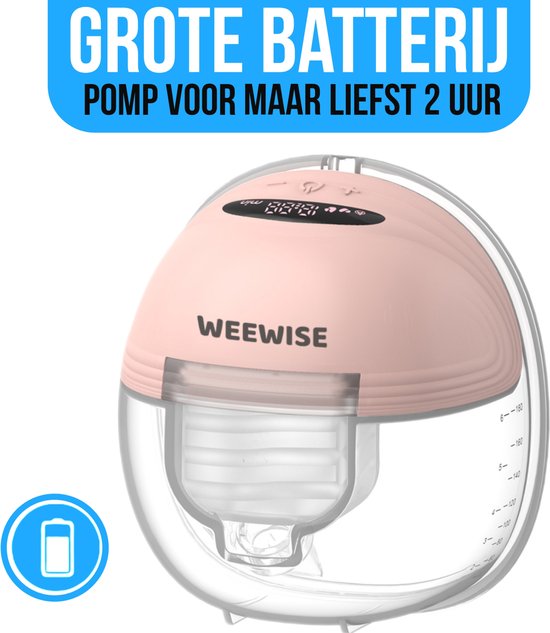 Weewise Milk Elektrische Draadloze Borstkolf - Borstkolf- Elektrische Borstkolf - Handsfree Borstkolf - Borstkolf Electrisch Set - Draadloze Borstkolf - Breast Pump - Draagbaar - Handsfree & Draagbaar - BPA-Vrij - Dubbele Borstkolf - Incl. 4 maten van Weewise — afbeelding 5