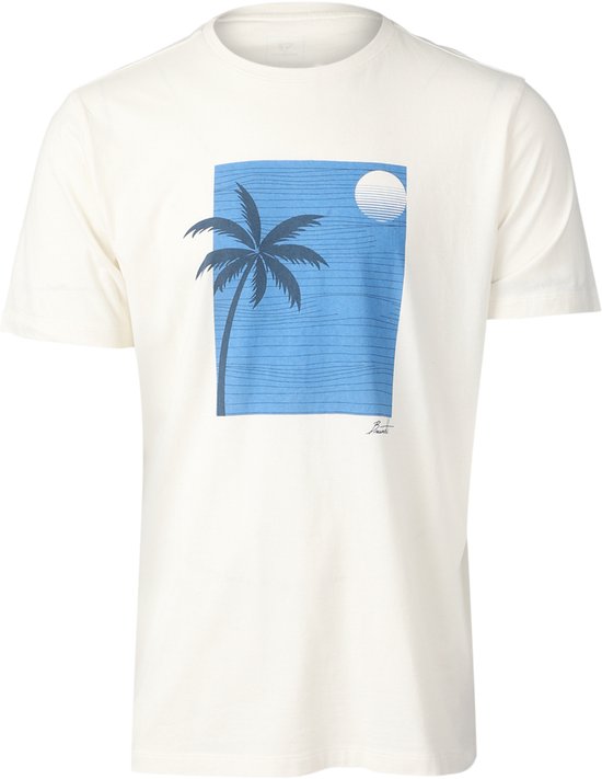 Brunotti Palm-Sunset Heren T-shirt - Wit - XXL