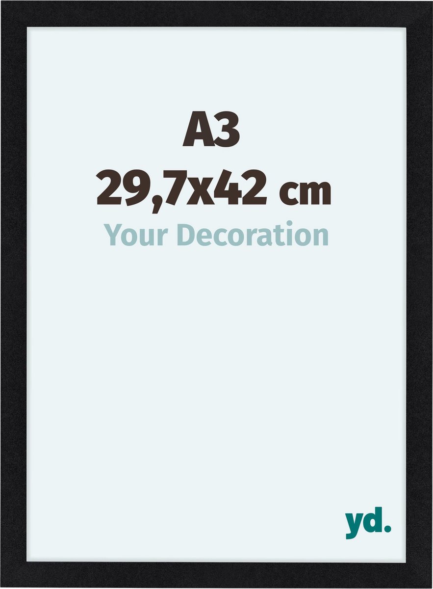 yd. Your Decoration - Fotolijst A3 29,7x42 cm - MDF - Zwart Mat - Como