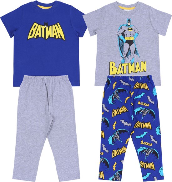 2 x Blauw en grijs Batman DC COMICS pyjama