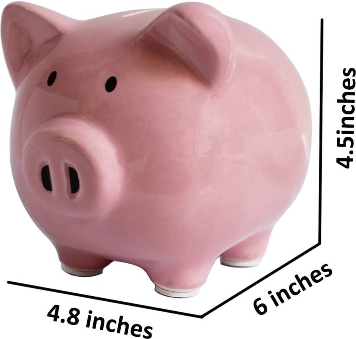 Wit spaarvarken met hartjes 9 cm