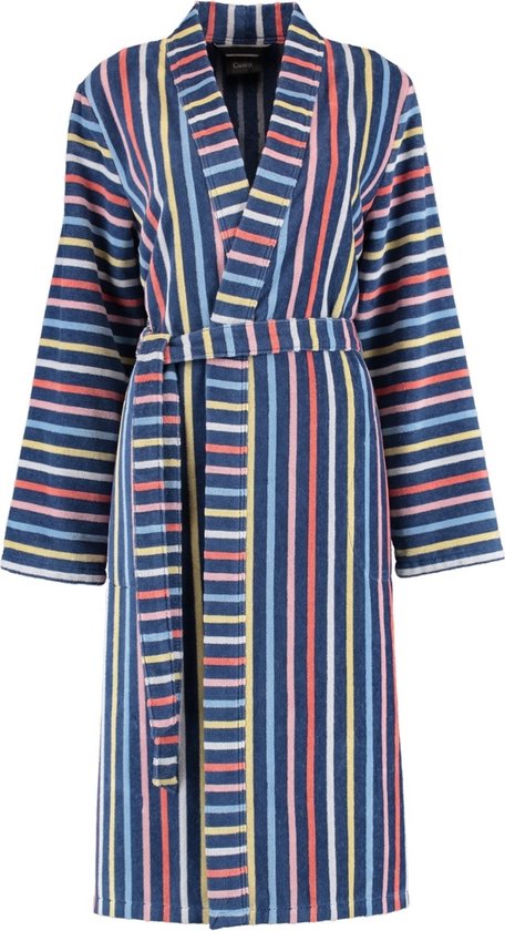 Kimono de Luxe femme - 100% coton premium - motif à rayures - idéal comme robe de chambre ou peignoir pour le sauna - taille 48
