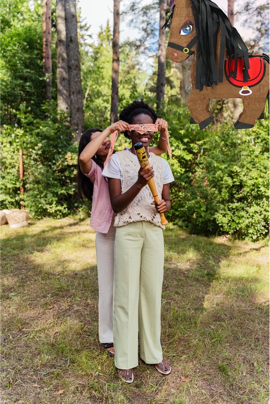 Boland Birthday Pinata Horse - 45 x 33 cm - papier - set avec bâton 54 cm et masque - Fête d'enfants