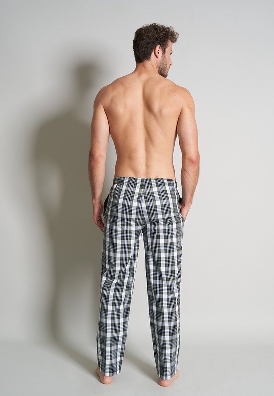 TOM TAILOR heren pyjama- of loungebroek - middengroen geruit - Maat: M