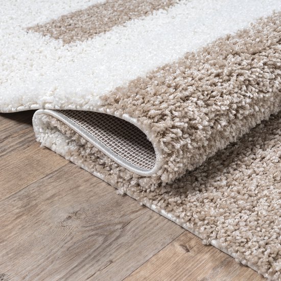 Tapijtenloods Milano Gala Hoogpolig Vloerkleed Modern Beige Creme- 160x230 CM