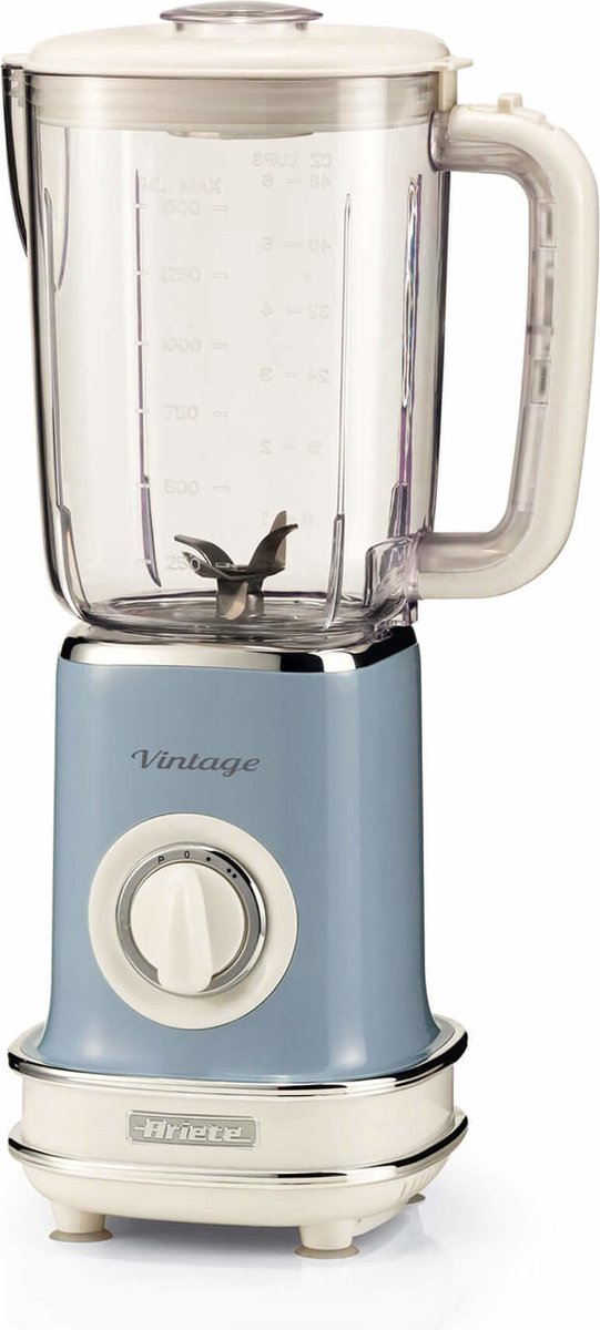 Ariete 0568/15 | Vintage blender | 500W | 15L inhoud | 2 snelheden met pulse | Blauw