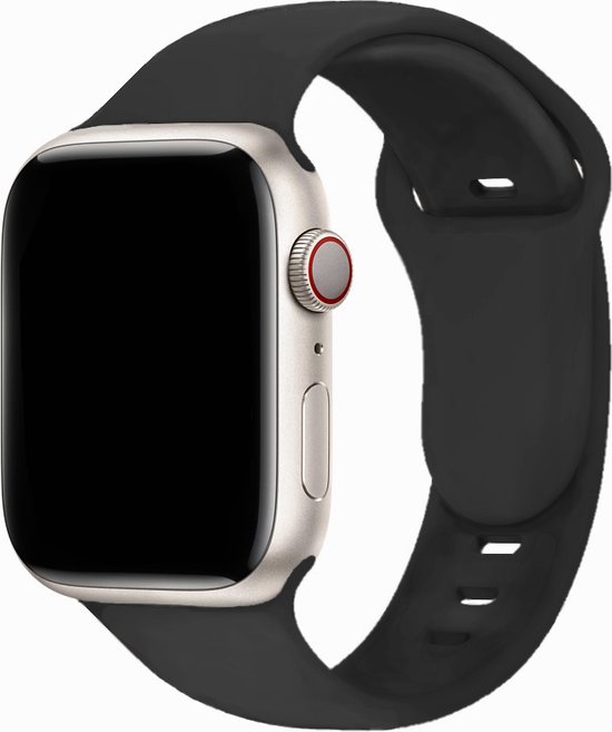 Zachte siliconen sport band - M/L - Zwart - Apple Watch - Geschikt voor 38mm - 40mm - 41mm