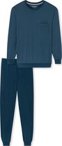 Schiesser heren lange pyjama - Comfort - 181156 - 48 - Blauw