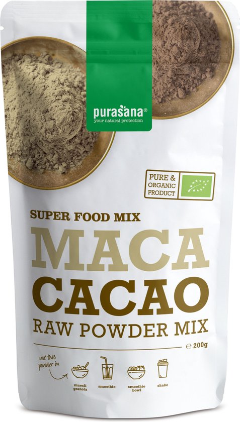 Purasana Maca Cacao Mix Poeder Bio 200 gr - Purasana