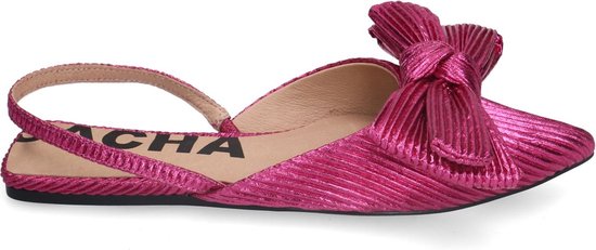 Sling Rosa 38 Sacha - Dames - Roze metallic slingbacks met strik - Maat 38 | bol