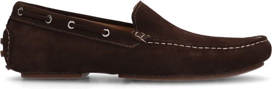 Manfield - Heren - Bruine suède loafers - Maat 46