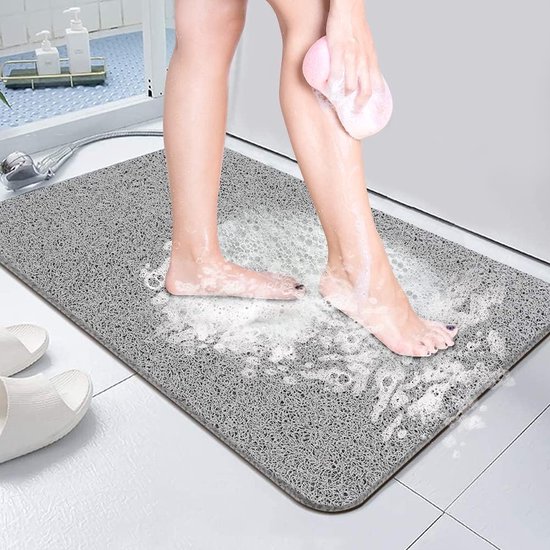 Ronde Loofah Douchemat 80 cm Voor Badkamer - Antislip PVC Mat Met