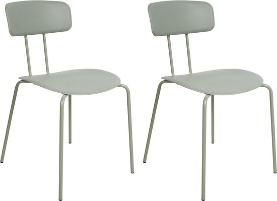 SIBLEY - Lot de 2 chaises de salle à manger - Vert clair - Matière synthétique