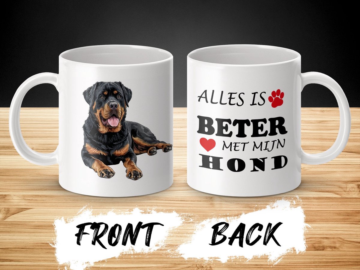 Mok Rottweiler Alles is beter met mijn hond - dog - doglover