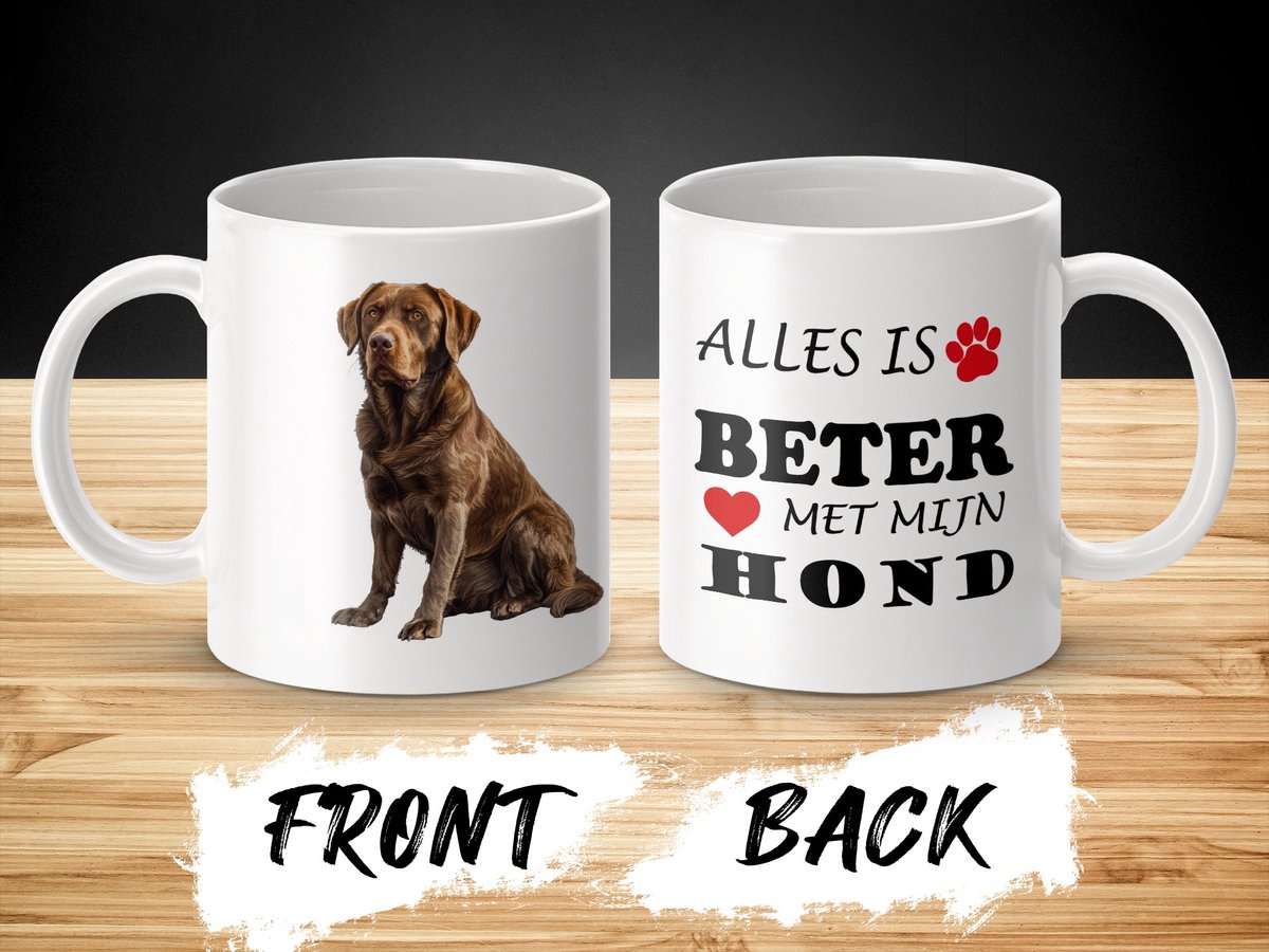 Mok Chesapeake Bay Retriever Alles is beter met mijn hond - dog - doglover