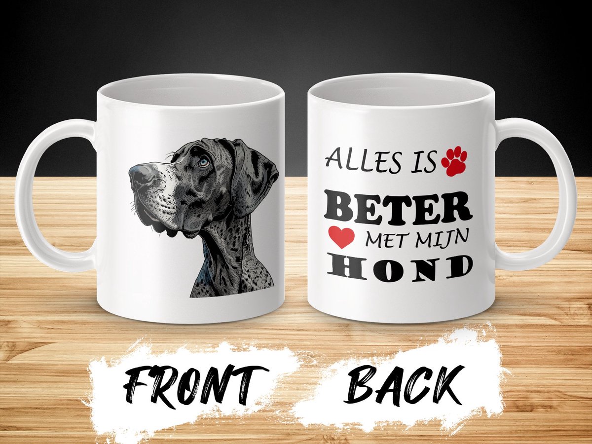 Mok Great Dane Alles is beter met mijn hond - dog - doglover