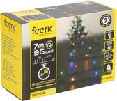 Feeric lights Kerstverlichting - gekleurd - 7 m- 96 led lampjes - zwart snoer - batterij