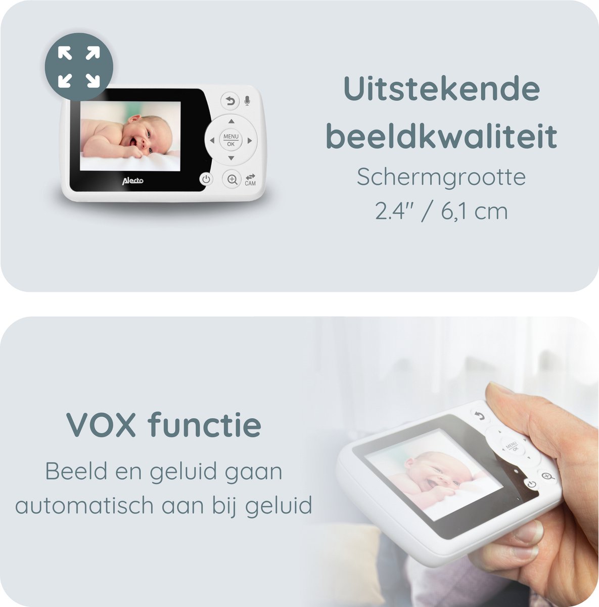 Alecto BO64 Babyfoon met Camera en Temperatuurweergave - afbeelding 3