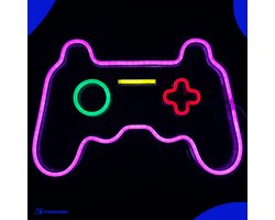 foto van Neon Lamp - Game Controller Roze Playstation - Incl. Ophanghaakjes - Neon Sign - Neon Verlichting - Neon Led Lamp - Wandlamp