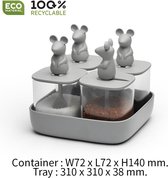 Qualy - Voorraadpot Voedselcontainer "Lucky Mouse Seasoning Container Set” W310 x L310 x H145mm