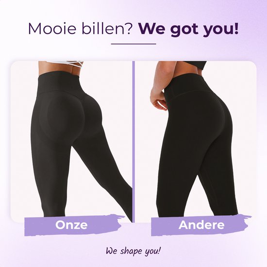 Shapetape High waist sportlegging - Maat M - Grijs - sportbroek - squat proof - sportkleding dames - Yoga kleding dames - hardloopbroek dames - yoga legging dames - Tiktok legging Merk: Shapetape van Merkloos — afbeelding 3