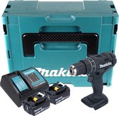 Makita DHP 482 SMJB accu klopboormachine 18 V 62 Nm zwart + 2x accu 4.0 Ah + lader + Makpac