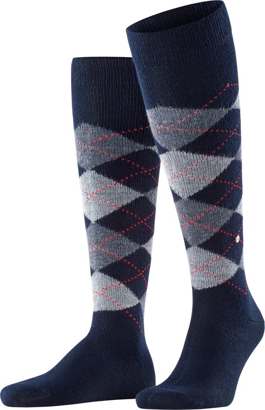 Burlington Preston taille unique Chaussettes genou homme bleu - Mat 40-46