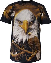 Rock Eagle All over Print Eagle T-shirt Zwart/Blanc/Jaune - Merchandise officielle