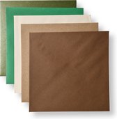 50 Cards & Crafts Luxe gekleurde Vierkante Enveloppen | natuur tinten 14x14cm | puntklepsluiting