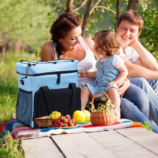Brisby 4 Laags Geïsoleerde Koeltas - Lunchtas 40 liter - Zwart Blauw van Brisby — afbeelding 5