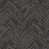 Natuur behang Profhome 370514-GU vliesbehang licht gestructureerd met chevron patroon mat grijs zwart 7,035 m2