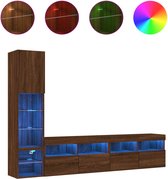 vidaXL-4-delige-Tv-wandmeubelset-met-LED-bewerkt-hout-bruineikenkleur