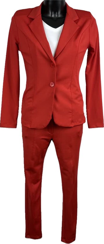 Angelle Milan – Vêtements de voyage pour femme – Pantalon rouge fuselé – Respirant – Infroissable – Pantalon résistant - En 6 tailles - Taille XL