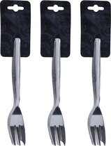 Excellent Houseware Taart/gebak vorkjes - 18x stuks - zilver - RVS - 15 cm - verjaardag/feest vorkjes