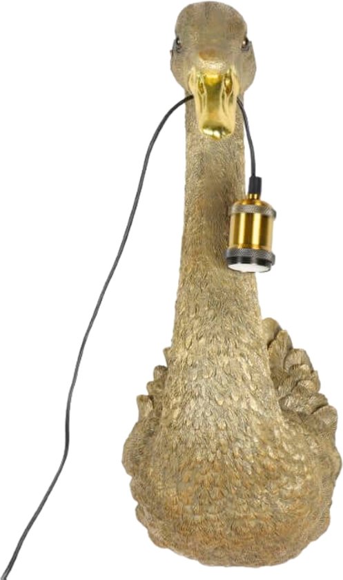Countryfield Wandlamp Orwell zwaan goudkleurig EU stekker 58 cm