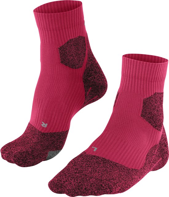 FALKE RU Trail Grip Hardloopsokken anti blaren, lichte padding ademend sneldrogend sportsokken dames rood - Maat 35-36