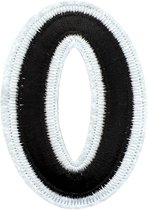 Cijfer Nummer 0 Tot 9 Strijk Emblemen Patch Zwart Wit Cijfer 0 / 5.6 cm / 8 cm