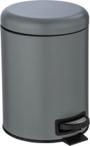 Afval Prullenbak met pedaal - 5 liter - Voor Binnen - STK Softclose Deksel - Grijs