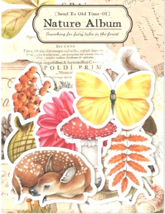 Sticker set Nature – 50 stickers – Dieren – Planten – Paddenstoelen – Bos – Hobbystickers – Bulletjournals – Scrapbooking – Agenda stickers – Stickers voor kinderen