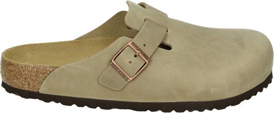 Birkenstock BOSTON TABACCO BROWN - Heren slippers - Kleur: Taupe - Maat: 43