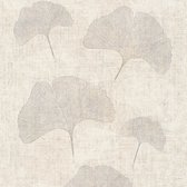 Papier peint Fleurs Profhome 322653-GU papier peint intissé légèrement texturé avec motif floral et accents métalliques beige brun argenté 5,33 m2