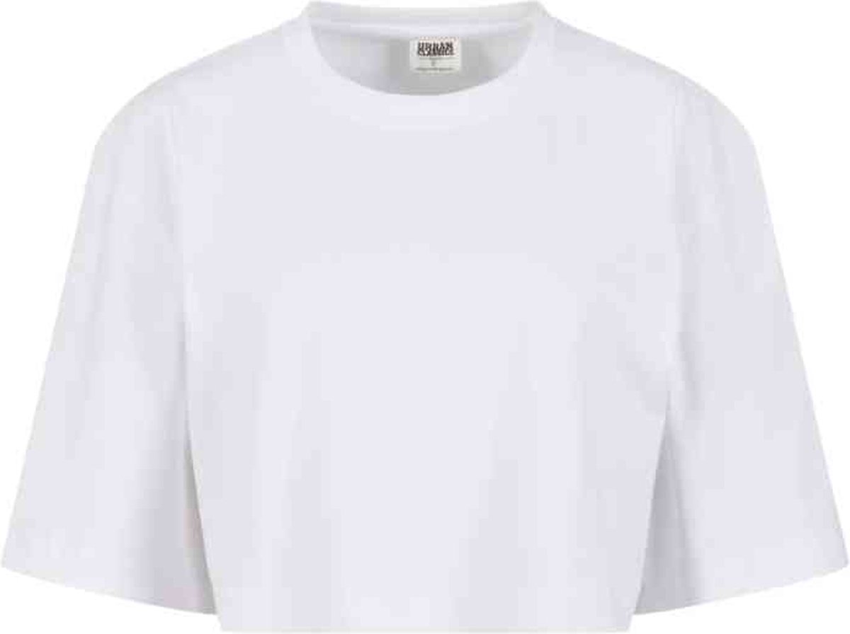 Urban Classics Heavy Organic Oversized Crop top S Wit