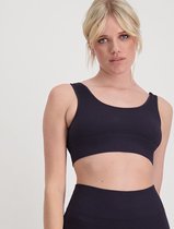 Sport BH dames - Bralette - Sportbeha - Luxe Ribstof - Naadloos - Made in Italy - Donkerblauw - S/M - SO TIGHT