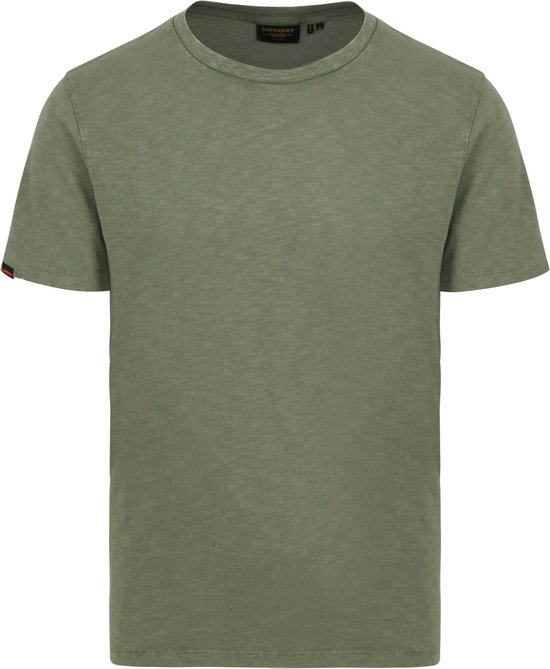 Superdry - Slub T-Shirt Melange Olijfgroen - Heren - Maat 3XL - Modern-fit