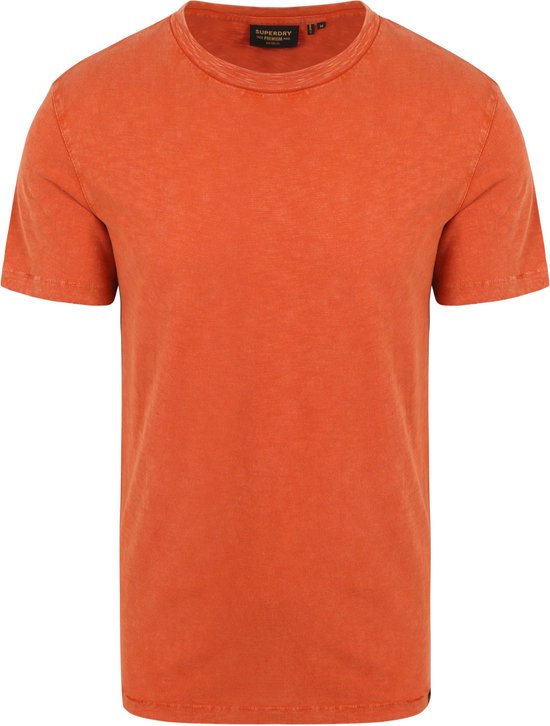 Superdry - Slub T-Shirt Melange Oranje - Heren - Modern-fit