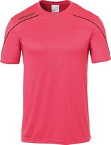 Uhlsport Stream 22 Shirt Korte Mouw Heren - Roze / Zwart | Maat: 2XL