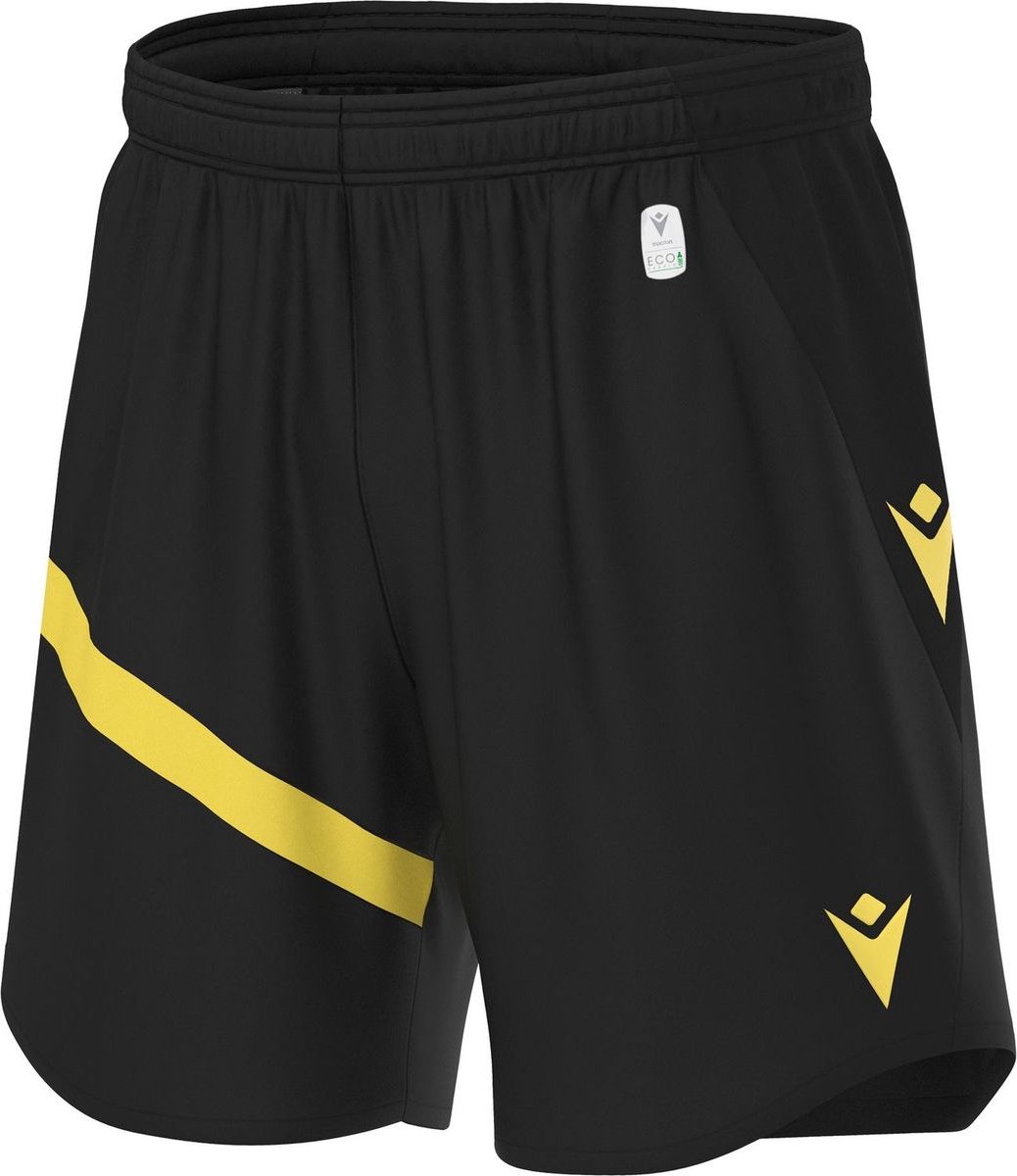 Macron Shen Eco Short Heren - Zwart / Geel | Maat: XXL