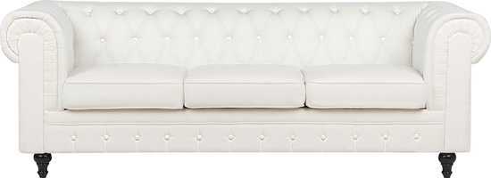CHESTERFIELD - Canapé Chesterfield trois places - Wit - Polyester